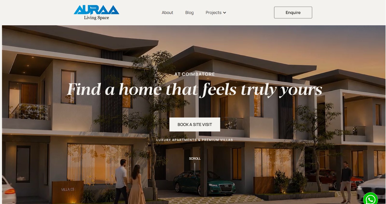 Auraa Living Space - website hero