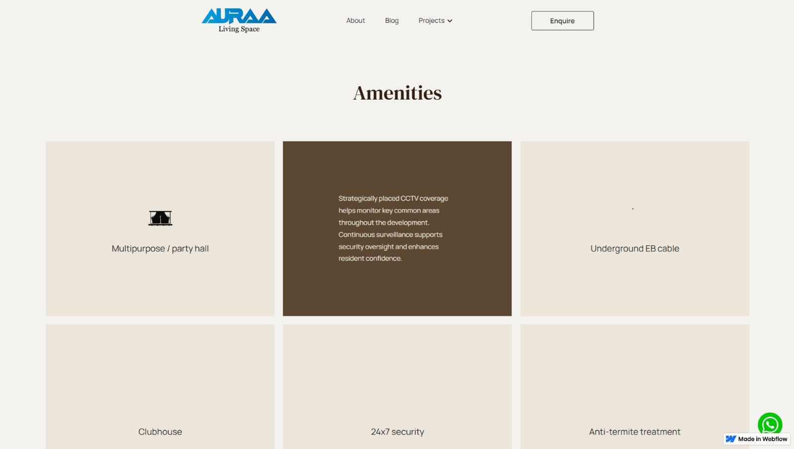 Auraa Living Space - amenities section