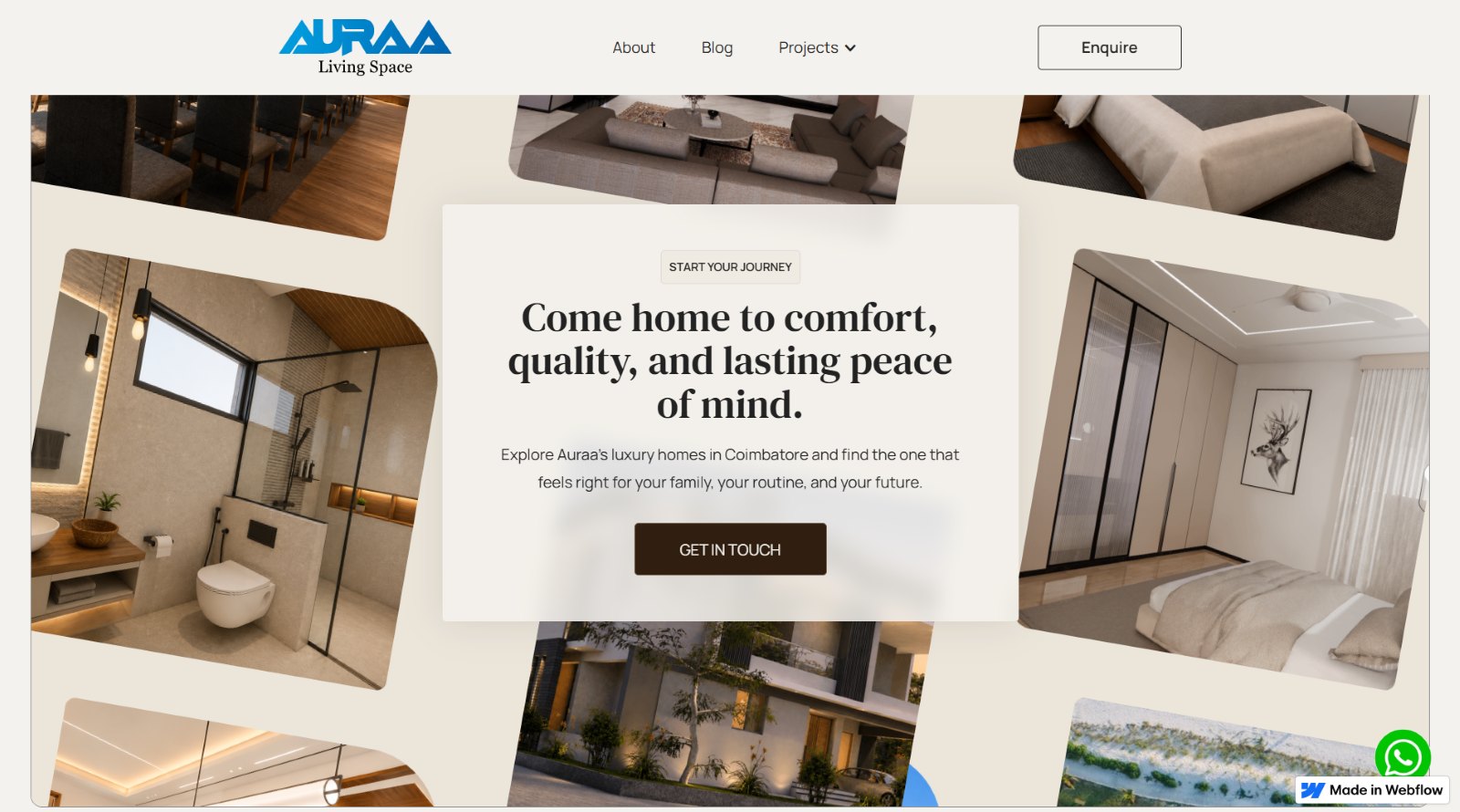 Auraa Living Space - comfort and quality section