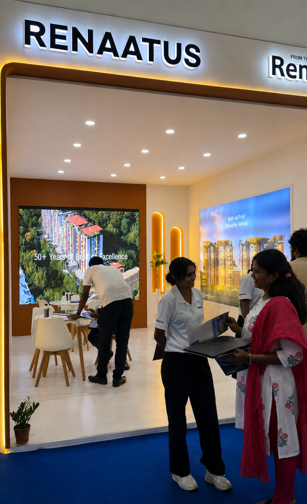 Renaatus stall - visitors engaging with the sales team